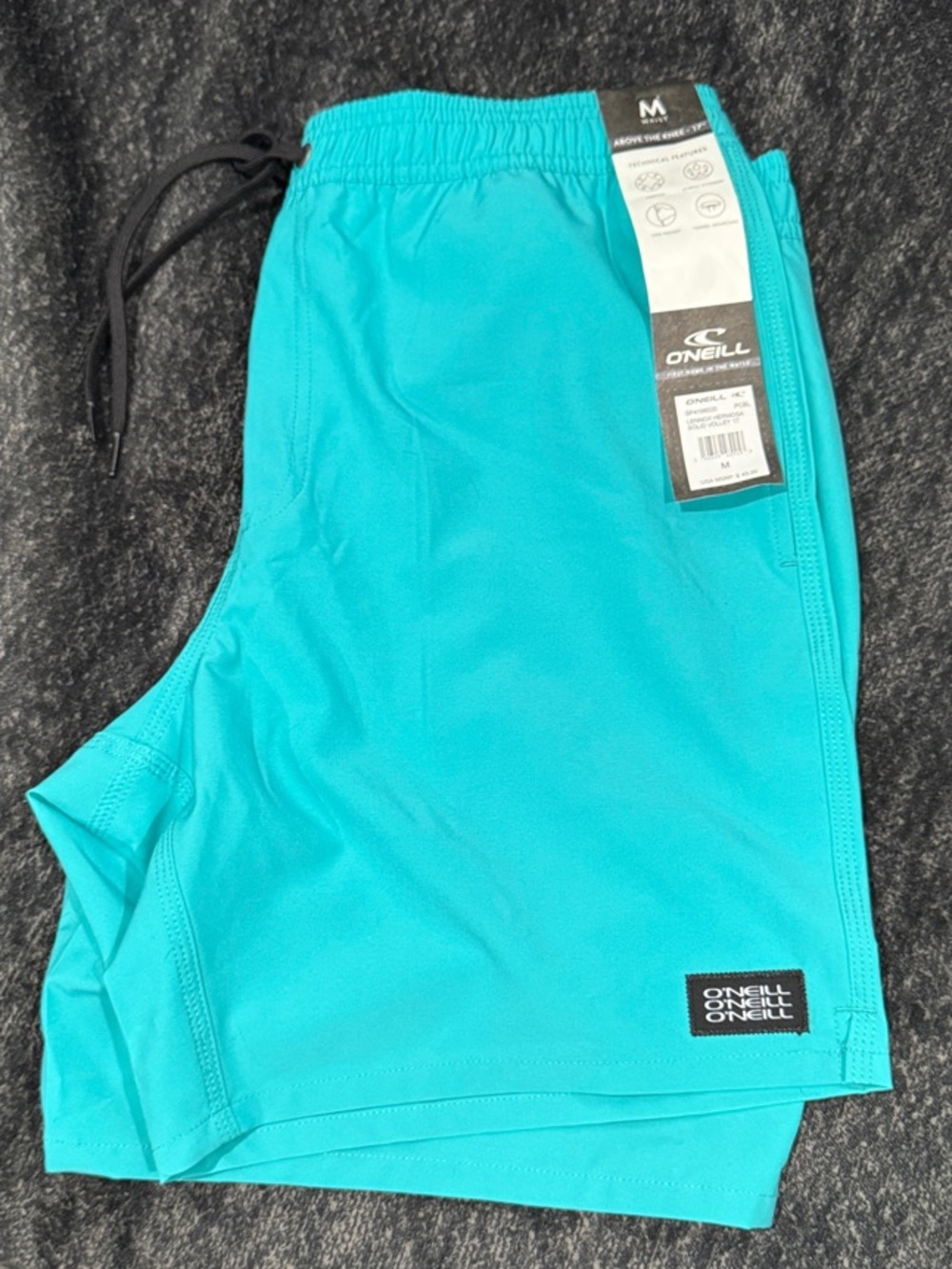 O'Neill Men's Bright Teal Athletic Swim Shorts size M NWT